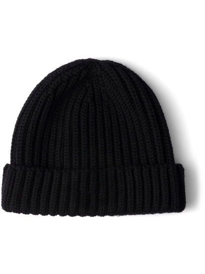 Gerippte Beanie mit Dreiecksdetail